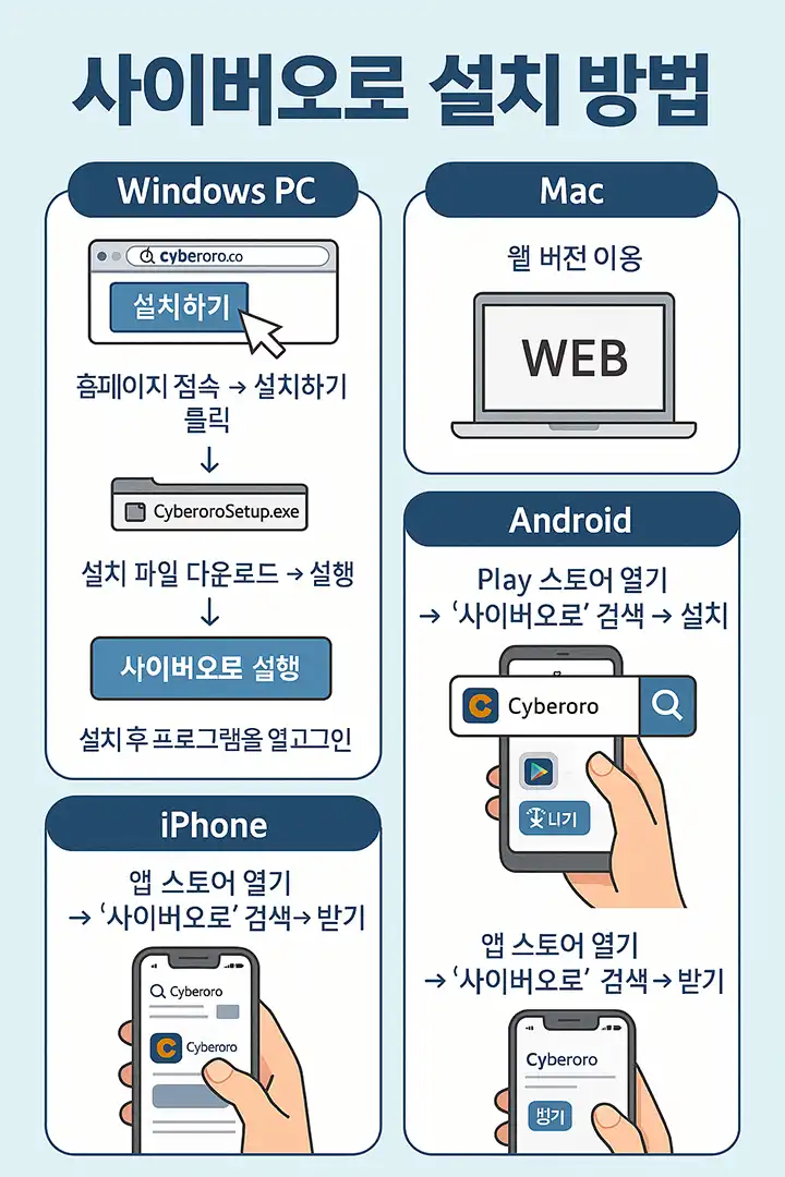 사이버오로 설치방법